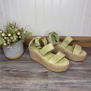 Coconuts by Matisse Womens Green Soire Wedge Platform Heels Espadrille Size 6